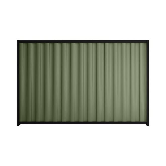 Good Neighbour® Wavelok® 1500mm High Fence Panel Sheet: Mist Green Post/Track: Ebony