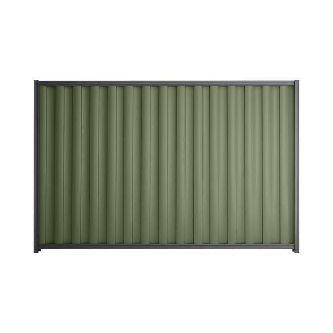 Good Neighbour® Wavelok® 1500mm High Fence Panel Sheet: Mist Green Post/Track: Granite
