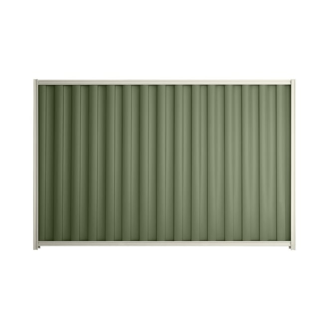 Good Neighbour® Wavelok® 1500mm High Fence Panel Sheet: Mist Green Post/Track: Off White