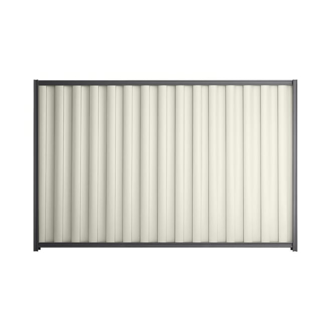 Good Neighbour® Wavelok® 1500mm High Fence Panel Sheet: Off White Post/Track: Granite