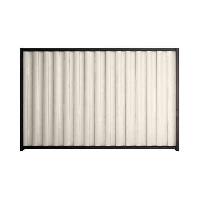 Good Neighbour® Wavelok® 1500mm High Fence Panel Sheet: Off White Post/Track: Gun Metal Grey