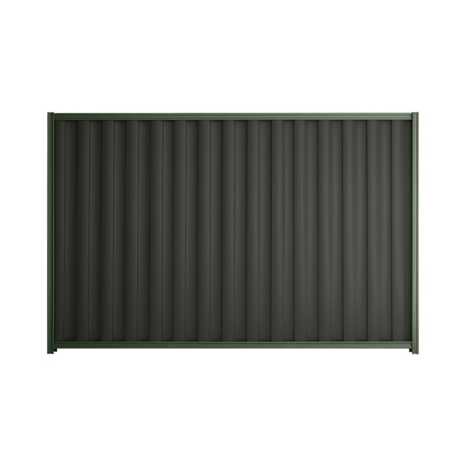 Good Neighbour® Wavelok® 1500mm High Fence Panel Sheet: Slate Grey Post/Track: Rivergum