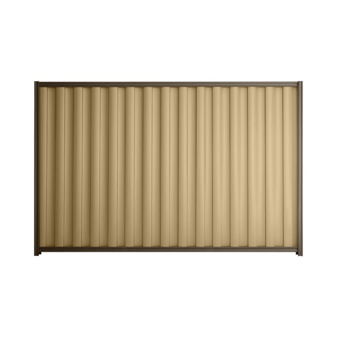 Good Neighbour® Wavelok® 1500mm High Fence Panel Sheet: Wheat Post/Track: Banyan Brown