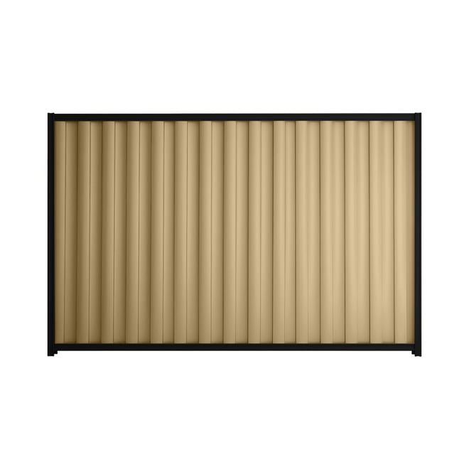 Good Neighbour® Wavelok® 1500mm High Fence Panel Sheet: Wheat Post/Track: Ebony