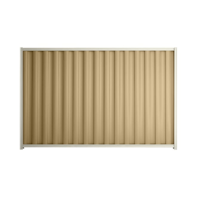 Good Neighbour® Wavelok® 1500mm High Fence Panel Sheet: Wheat Post/Track: Off White