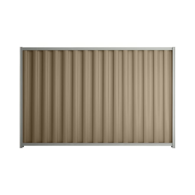Good Neighbour® Wavelok® 1800mm High Fence Panel Sheet: Beige Post/Track: Gull Grey