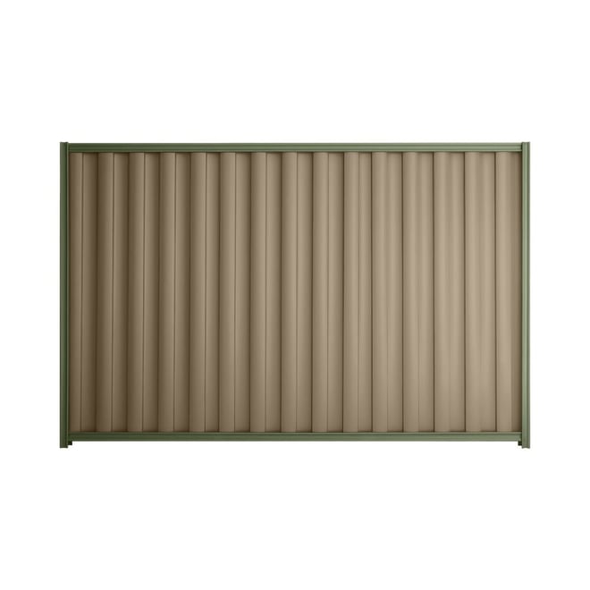 Good Neighbour® Wavelok® 1800mm High Fence Panel Sheet: Beige Post/Track: Mist Green