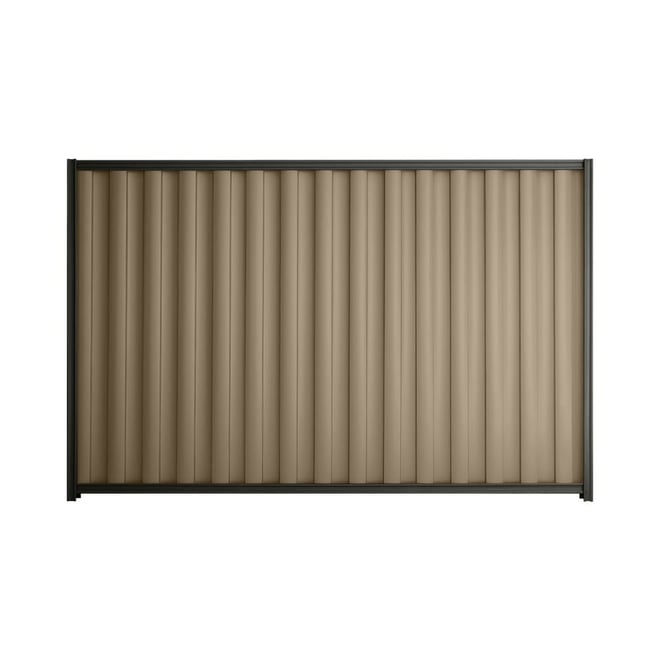 Good Neighbour® Wavelok® 1800mm High Fence Panel Sheet: Beige Post/Track: Slate Grey