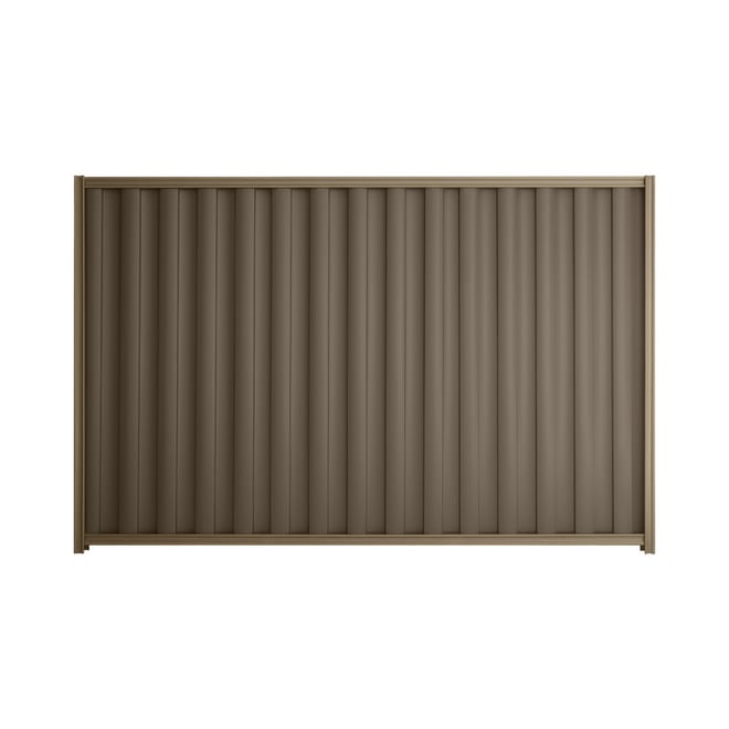 Good Neighbour® Wavelok® 1800mm High Fence Panel Sheet: Banyan Brown Post/Track: Beige