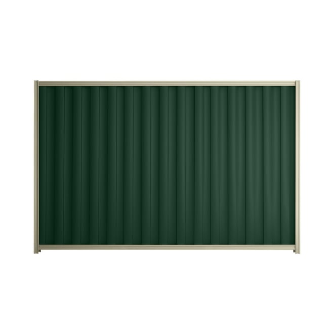 Good Neighbour® Wavelok® 1800mm High Fence Panel Sheet: Caulfield Green Post/Track: Moss Vale Sand