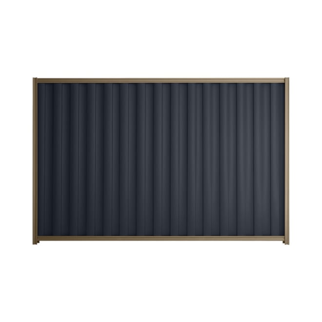 Good Neighbour® Wavelok® 1800mm High Fence Panel Sheet: Dark Stone Post/Track: Beige