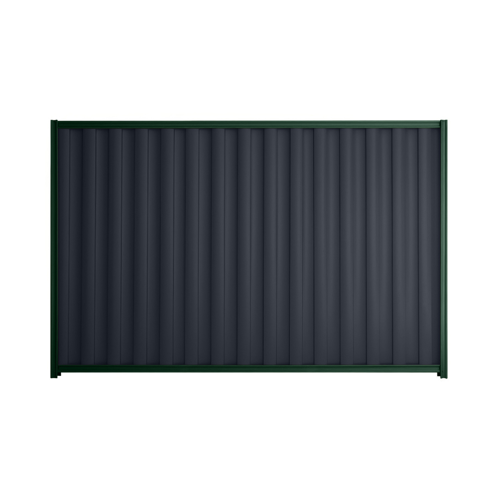 Good Neighbour® Wavelok® 1800mm High Fence Panel Sheet: Dark Stone Post/Track: Caulfield Green