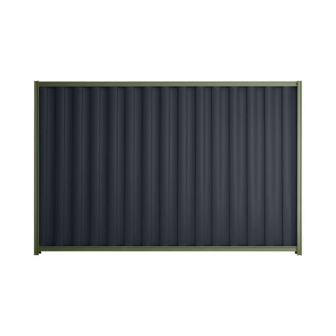 Good Neighbour® Wavelok® 1800mm High Fence Panel Sheet: Dark Stone Post/Track: Mist Green