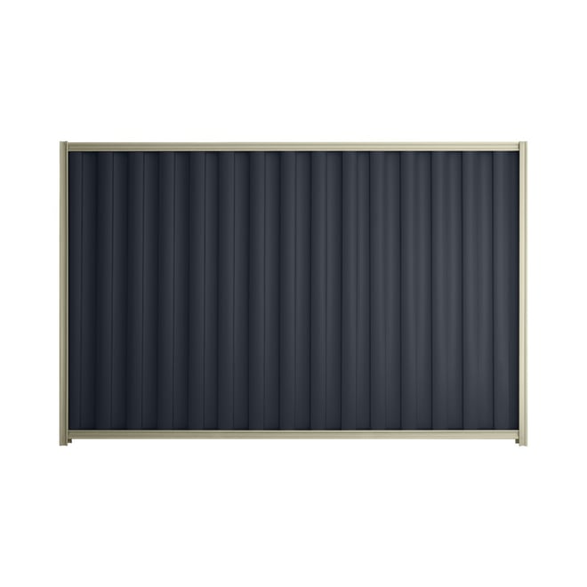 Good Neighbour® Wavelok® 1800mm High Fence Panel Sheet: Dark Stone Post/Track: Moss Vale Sand