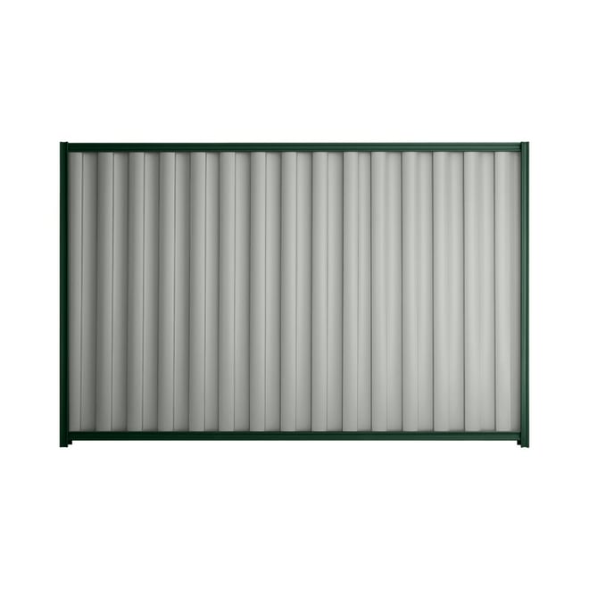 Good Neighbour® Wavelok® 1800mm High Fence Panel Sheet: Gull Grey Post/Track: Caulfield Green