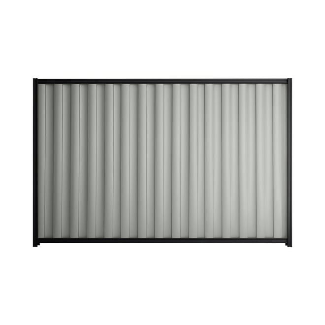 Good Neighbour® Wavelok® 1800mm High Fence Panel Sheet: Gull Grey Post/Track: Gun Metal Grey