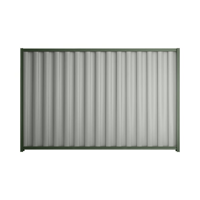 Good Neighbour® Wavelok® 1800mm High Fence Panel Sheet: Gull Grey Post/Track: Rivergum