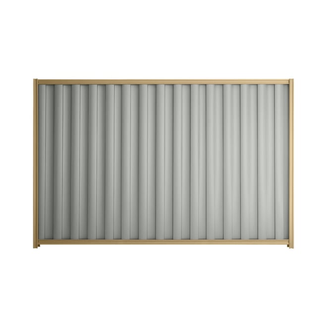 Good Neighbour® Wavelok® 1800mm High Fence Panel Sheet: Gull Grey Post/Track: Wheat