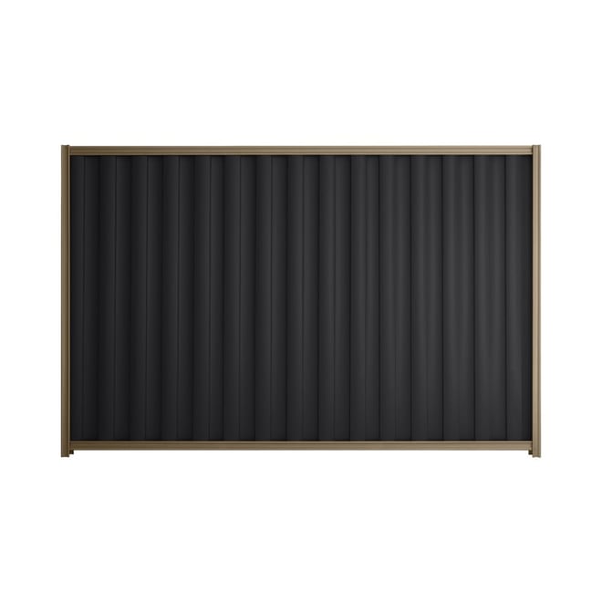 Good Neighbour® Wavelok® 1800mm High Fence Panel Sheet: Gun Metal Grey Post/Track: Beige