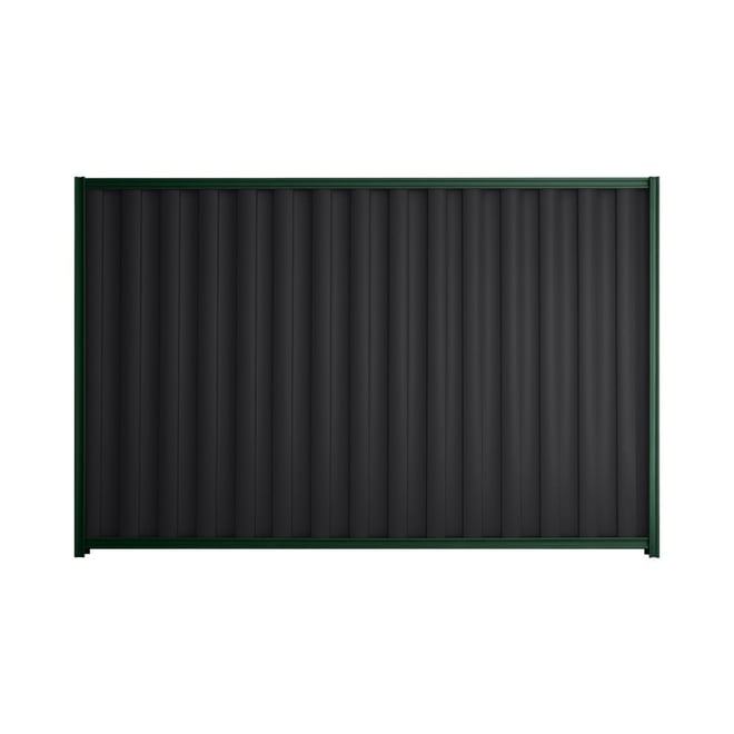 Good Neighbour® Wavelok® 1800mm High Fence Panel Sheet: Gun Metal Grey Post/Track: Caulfield Green