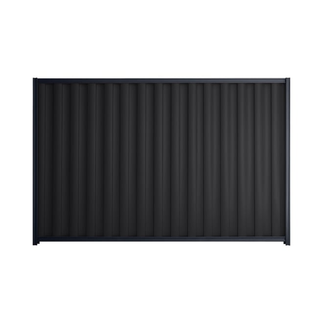 Good Neighbour® Wavelok® 1800mm High Fence Panel Sheet: Gun Metal Grey Post/Track: Dark Stone