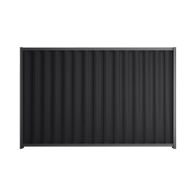 Good Neighbour® Wavelok® 1800mm High Fence Panel Sheet: Gun Metal Grey Post/Track: Granite