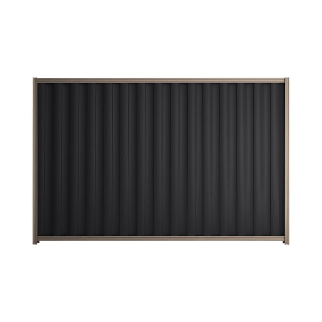 Good Neighbour® Wavelok® 1800mm High Fence Panel Sheet: Gun Metal Grey Post/Track: Marsh