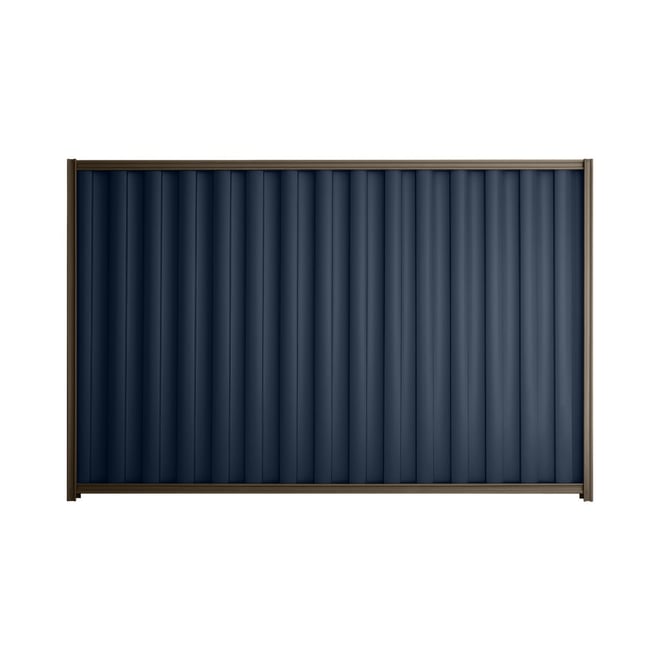 Good Neighbour® Wavelok® 1800mm High Fence Panel Sheet: Mountain Blue Post/Track: Banyan Brown