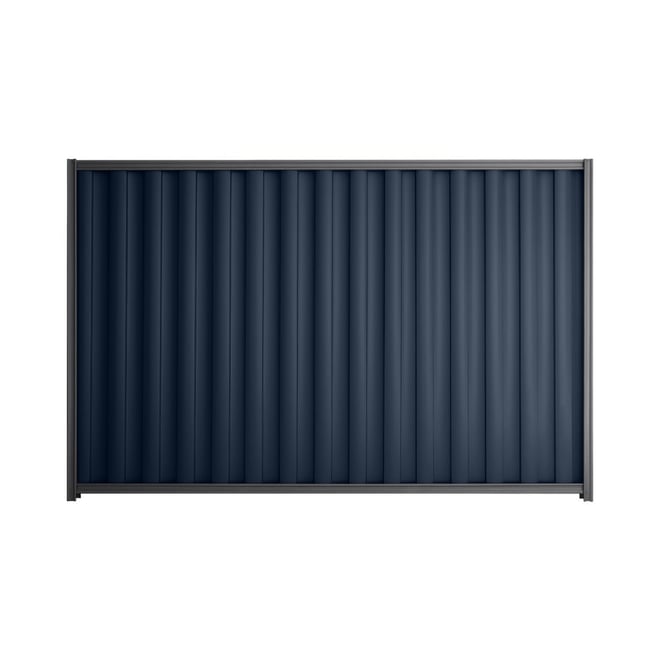 Good Neighbour® Wavelok® 1800mm High Fence Panel Sheet: Mountain Blue Post/Track: Granite