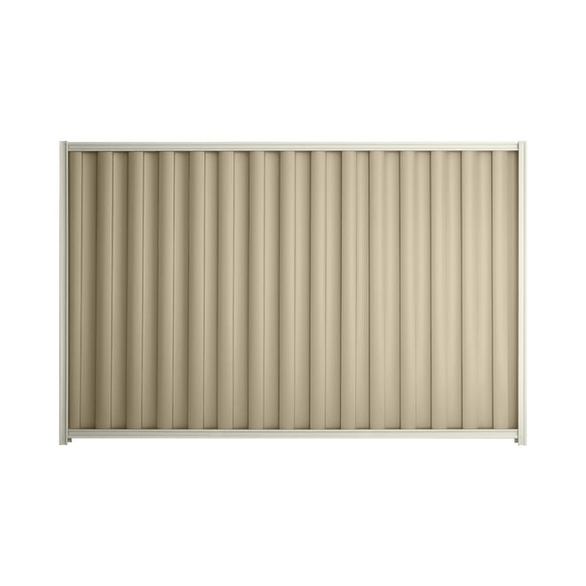 Good Neighbour® Wavelok® 1800mm High Fence Panel Sheet: Merino Post/Track: Off White