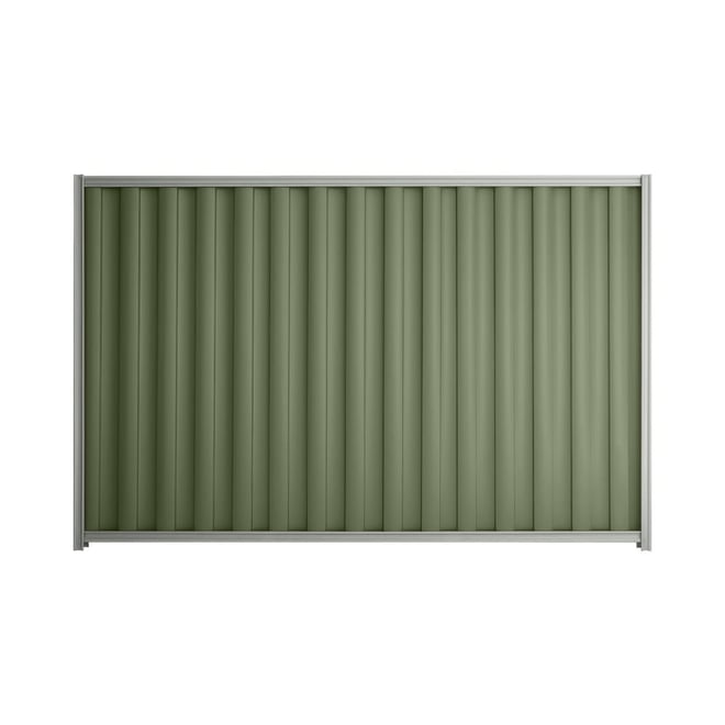 Good Neighbour® Wavelok® 1800mm High Fence Panel Sheet: Mist Green Post/Track: Gull Grey