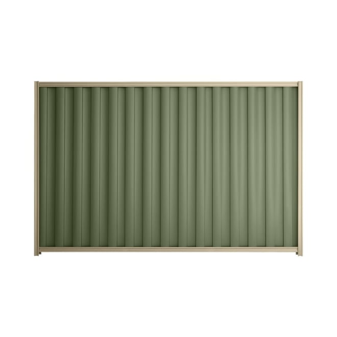 Good Neighbour® Wavelok® 1800mm High Fence Panel Sheet: Mist Green Post/Track: Merino