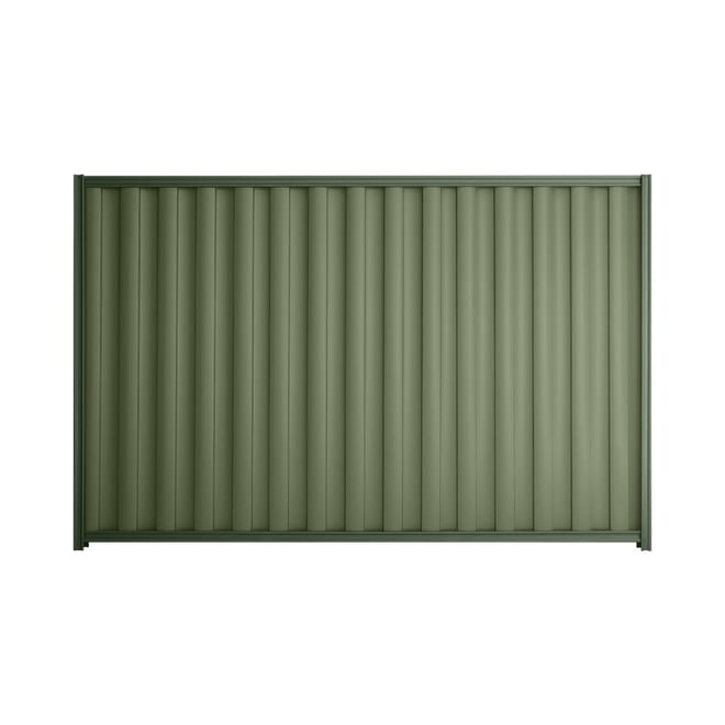 Good Neighbour® Wavelok® 1800mm High Fence Panel Sheet: Mist Green Post/Track: Rivergum