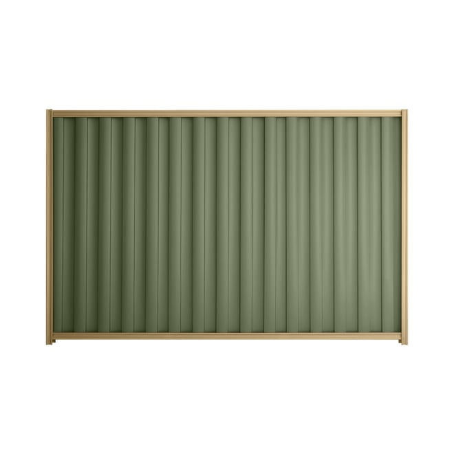 Good Neighbour® Wavelok® 1800mm High Fence Panel Sheet: Mist Green Post/Track: Wheat