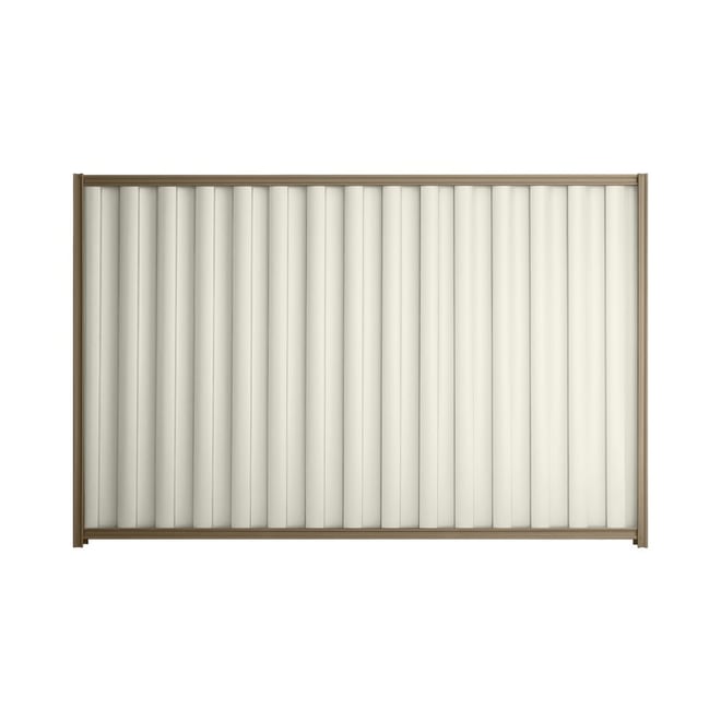 Good Neighbour® Wavelok® 1800mm High Fence Panel Sheet: Off White Post/Track: Beige