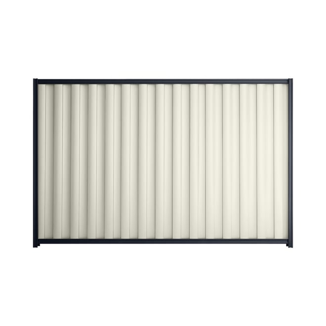 Good Neighbour® Wavelok® 1800mm High Fence Panel Sheet: Off White Post/Track: Dark Stone