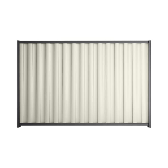 Good Neighbour® Wavelok® 1800mm High Fence Panel Sheet: Off White Post/Track: Granite