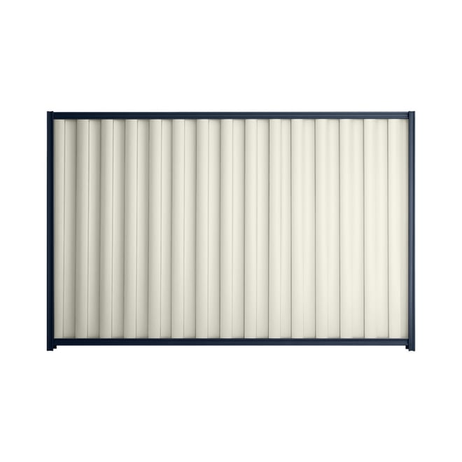 Good Neighbour® Wavelok® 1800mm High Fence Panel Sheet: Off White Post/Track: Mountain Blue
