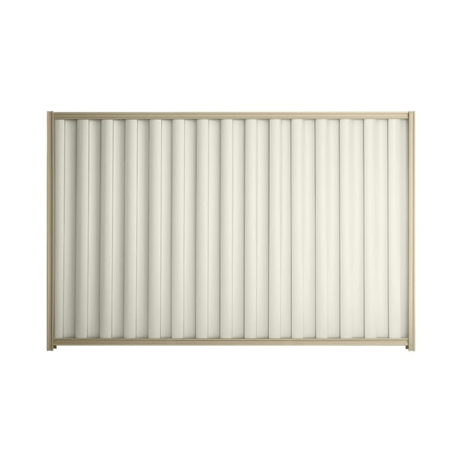 Good Neighbour® Wavelok® 1800mm High Fence Panel Sheet: Off White Post/Track: Merino