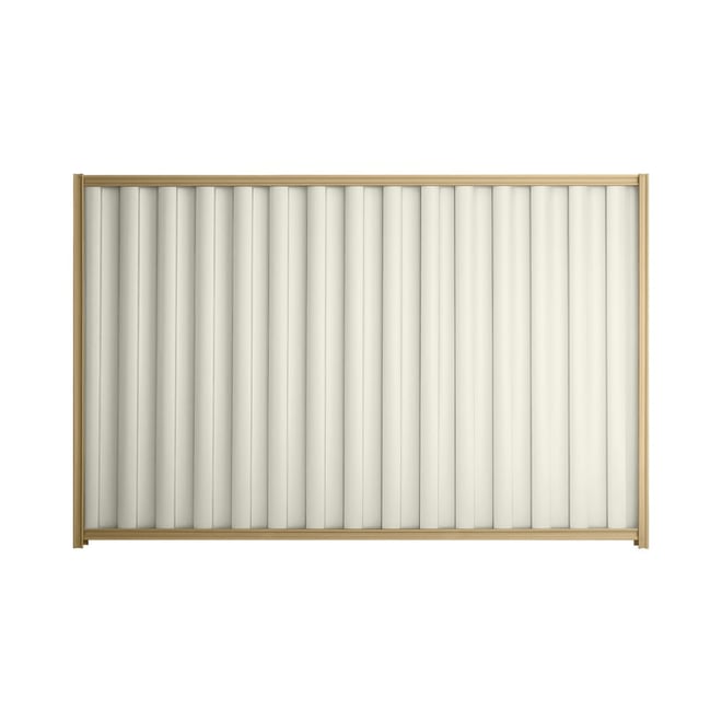 Good Neighbour® Wavelok® 1800mm High Fence Panel Sheet: Off White Post/Track: Wheat