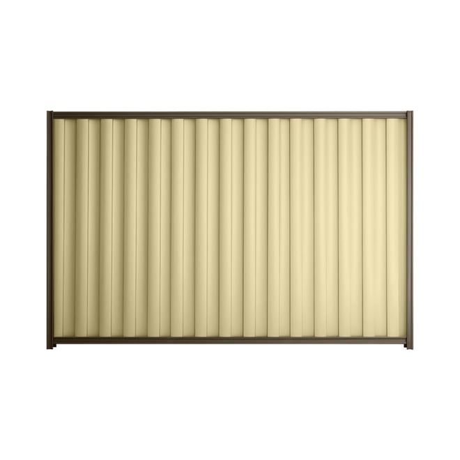 Good Neighbour® Wavelok® 1800mm High Fence Panel Sheet: Primrose Post/Track: Banyan Brown