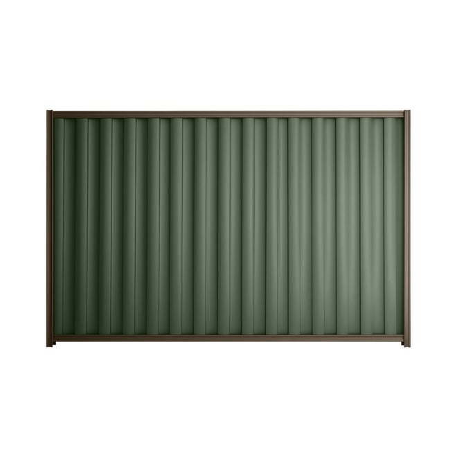 Good Neighbour® Wavelok® 1800mm High Fence Panel Sheet: Rivergum Post/Track: Banyan Brown