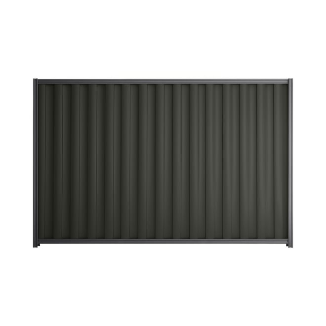 Good Neighbour® Wavelok® 1800mm High Fence Panel Sheet: Slate Grey Post/Track: Granite