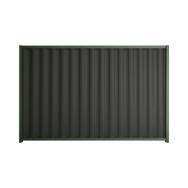 Good Neighbour® Wavelok® 1800mm High Fence Panel Sheet: Slate Grey Post/Track: Rivergum