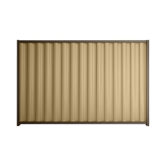 Good Neighbour® Wavelok® 1800mm High Fence Panel Sheet: Wheat Post/Track: Banyan Brown
