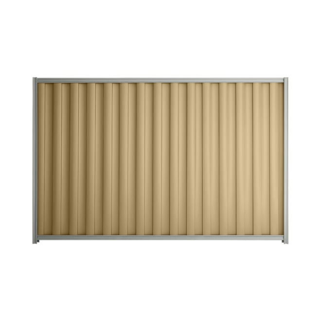 Good Neighbour® Wavelok® 1800mm High Fence Panel Sheet: Wheat Post/Track: Gull Grey