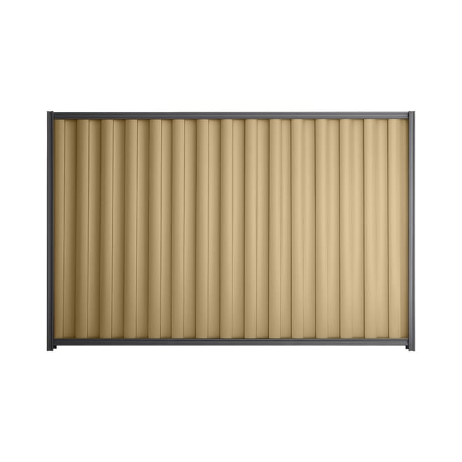 Good Neighbour® Wavelok® 1800mm High Fence Panel Sheet: Wheat Post/Track: Granite