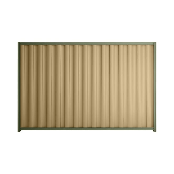Good Neighbour® Wavelok® 1800mm High Fence Panel Sheet: Wheat Post/Track: Mist Green