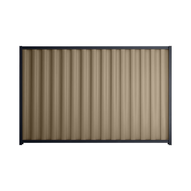 Good Neighbour® Wavelok® 2100mm High Fence Panel Sheet: Beige Post/Track: Dark Stone