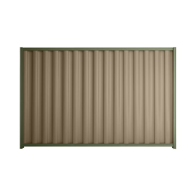 Good Neighbour® Wavelok® 2100mm High Fence Panel Sheet: Beige Post/Track: Mist Green